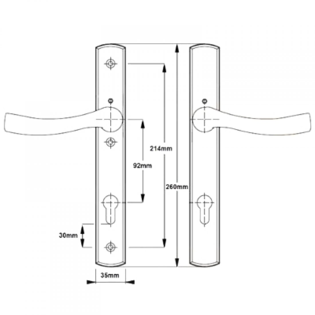 Upvc Lever Handle Set